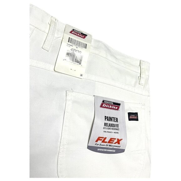 Dickies PAINTER Relaxed Fit White FLEX Mens Cargo Carpenter Pants - 42x30 - Picture 2 of 5